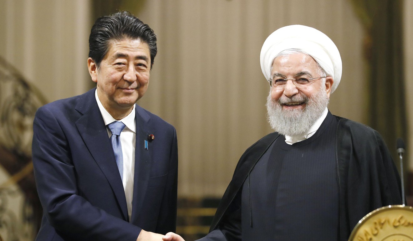 安倍晋三与伊朗总统哈桑·鲁哈尼(图/Kyoto)