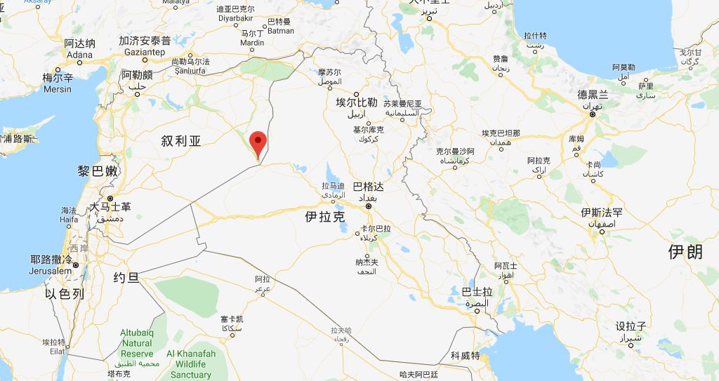 报道中袭击发生的地点阿布凯马勒(Al Bukamal)