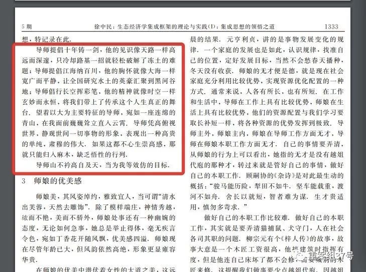  徐忠民对导师崇高感的论述总结。
