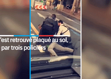 巴黎警察暴力执法致人窒息死亡(社交媒体视频截图)