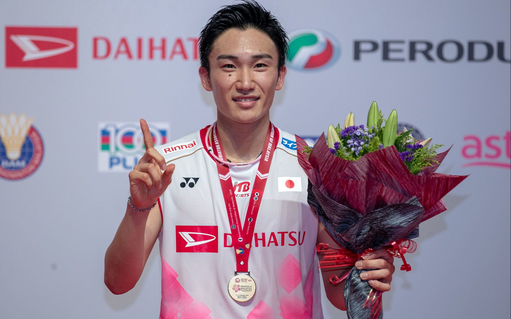 桃田贤斗昨日在马来西亚大师赛中夺冠。图/Osports