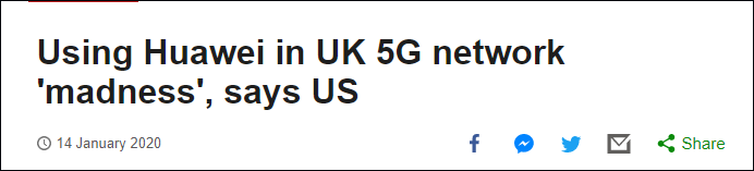 美官员警告：使用华为是“疯狂”的