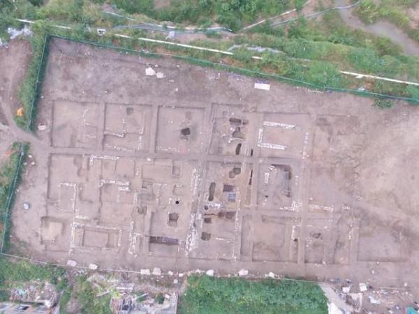 无人机拍摄的濉溪明清时期酿酒作坊遗址