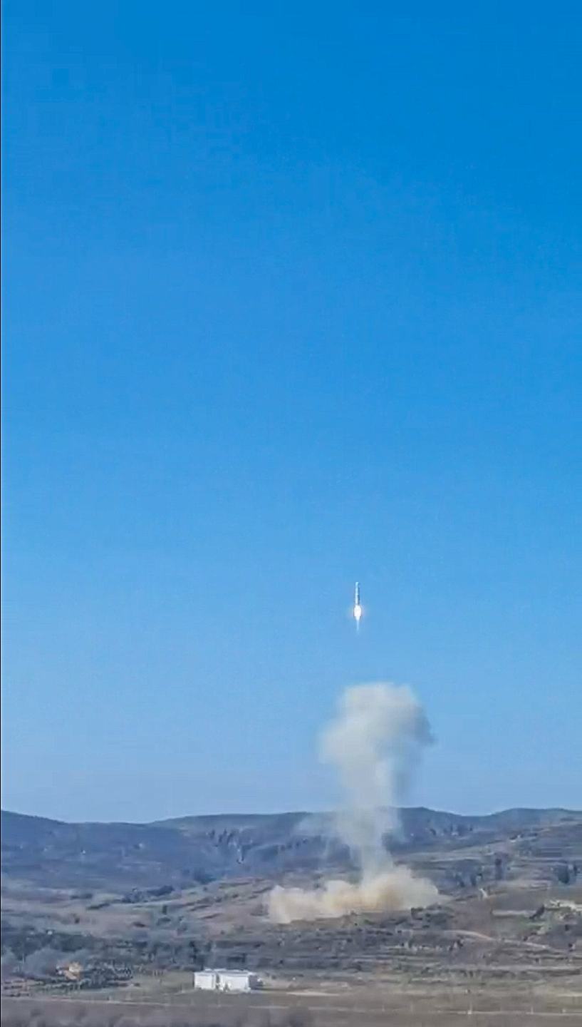 ▲太原卫星发射中心，发射现场图