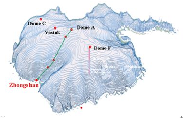 △从中山站到冰穹A(Dome A)