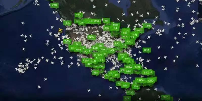 上周末北美航班示意图