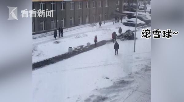 俄罗斯大象搬家逃到雪地撒欢 马戏团:它看到雪想散步