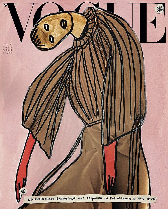 意大利版《Vogue》2020年1月刊封面 图片来源：Vogue