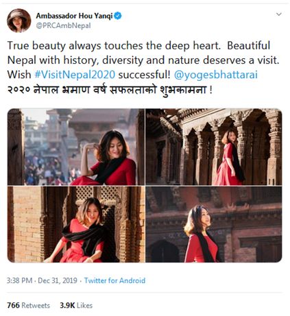 中国女大使晒美照“助攻”尼泊尔旅游 尼网友道