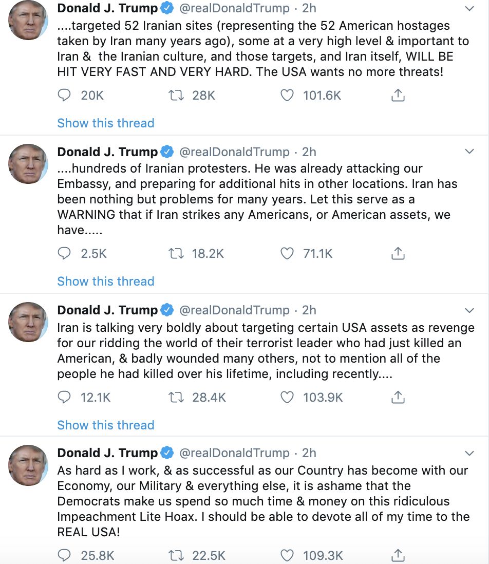 2美军基地遇袭后特朗普发出威胁 一个关键数字有