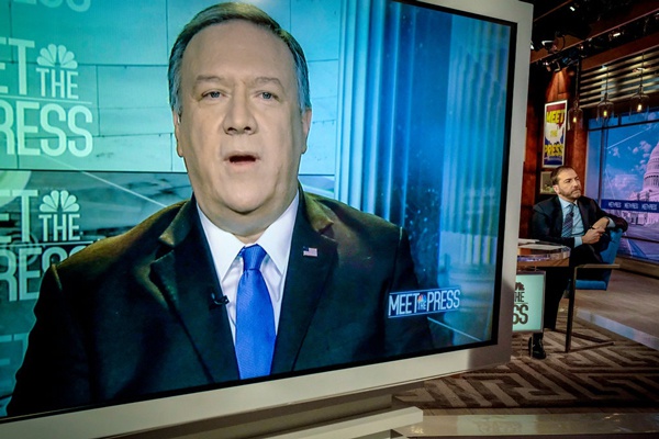 蓬佩奥星期日上午接受美国多家电视媒体采访 图自 NBC