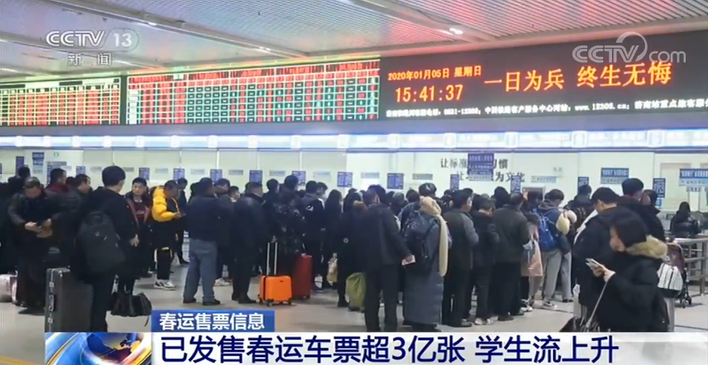 春运发售车票超3亿张 学生客流高度集中