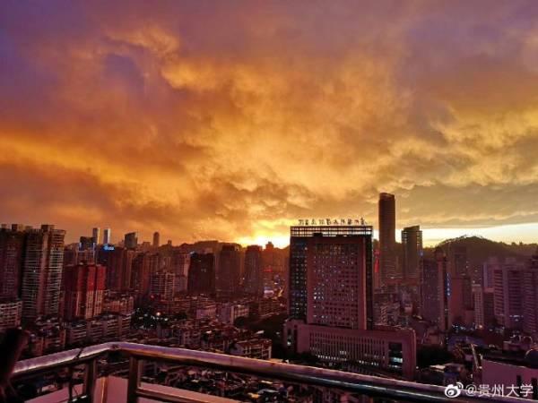 雷雨冰雹彩虹晚霞乳状云…贵州1天现5种气象景观