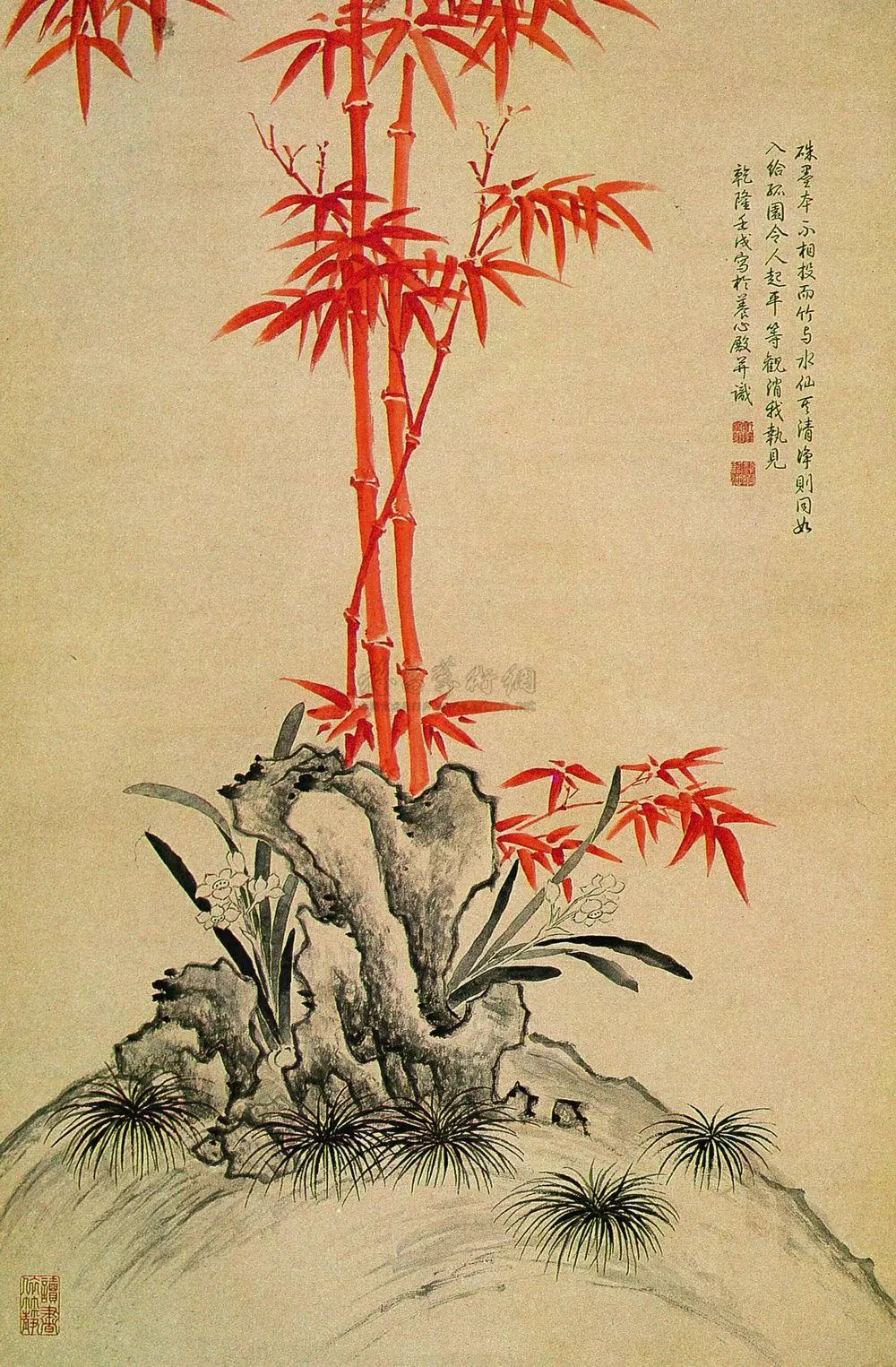 历代名家画朱竹
