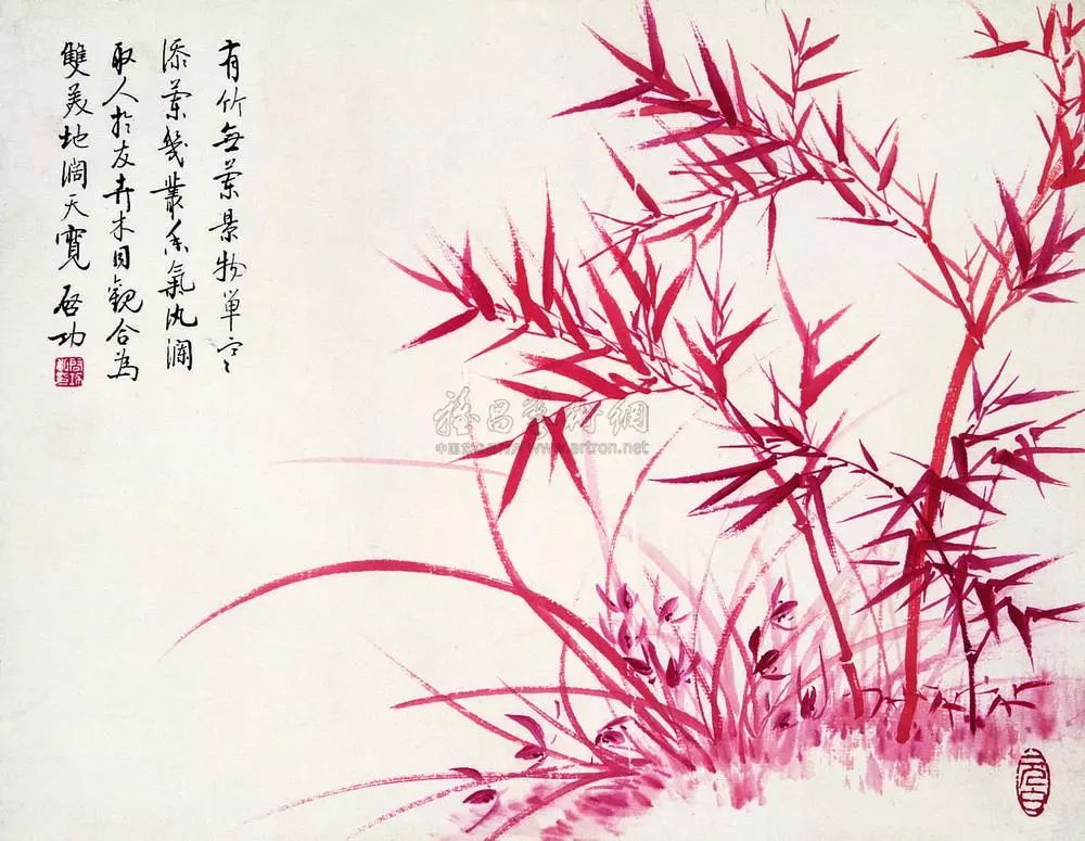 历代名家画朱竹