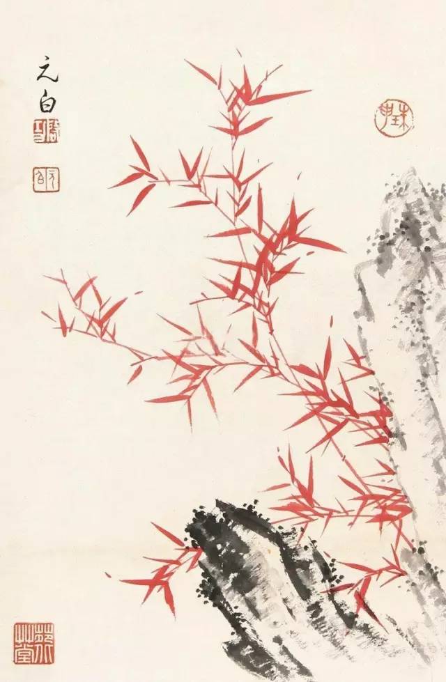 历代名家画朱竹