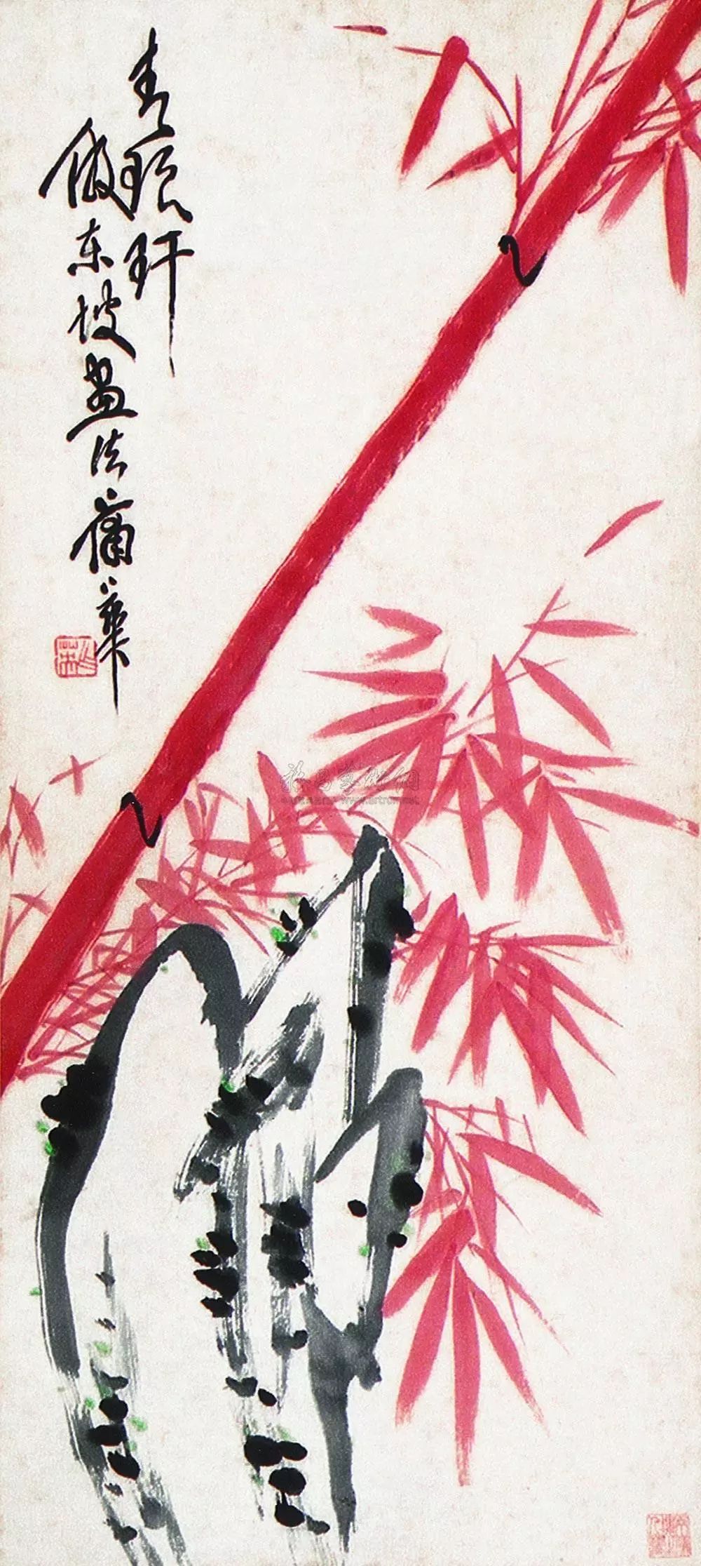 历代名家画朱竹