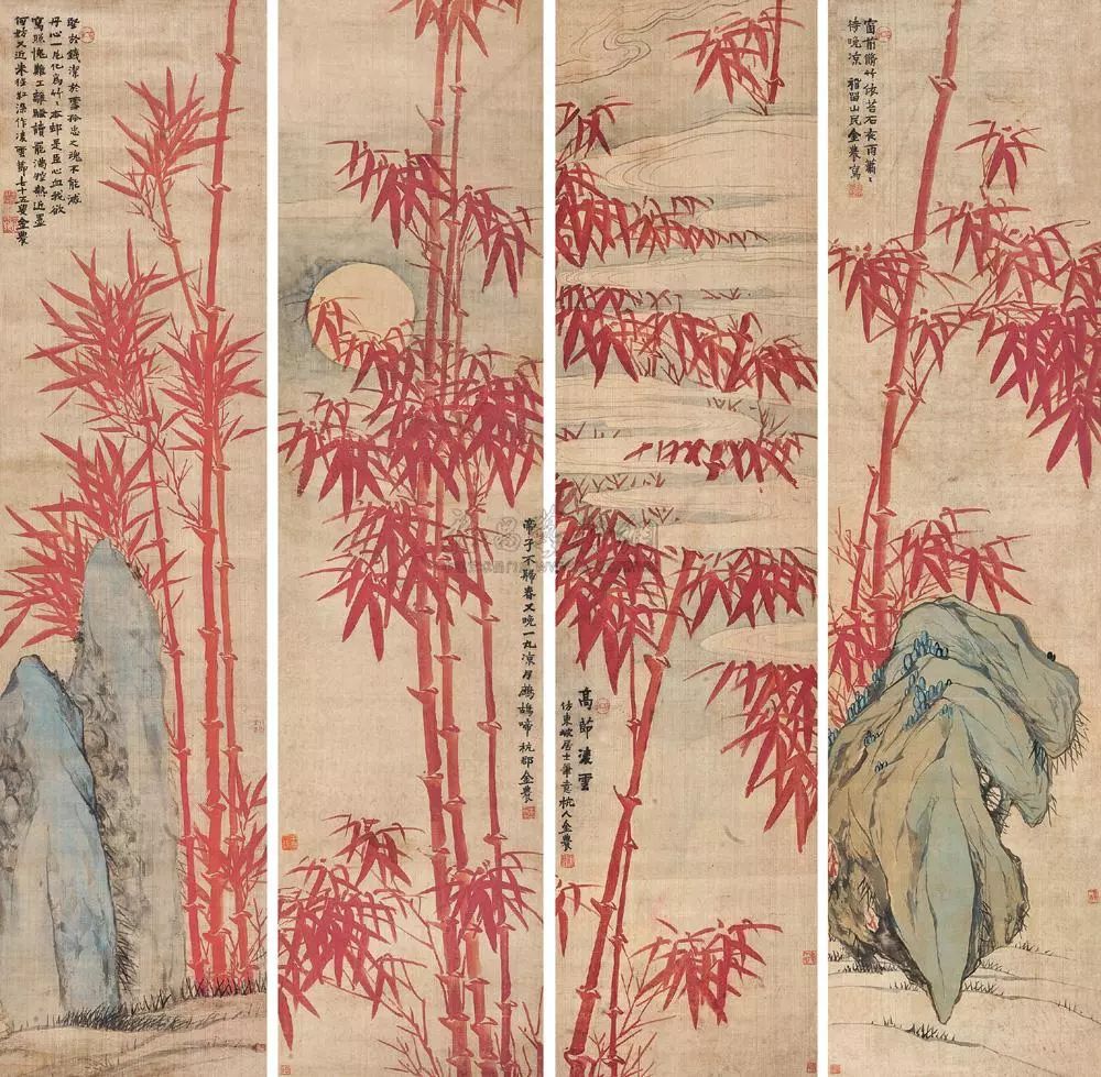 历代名家画朱竹