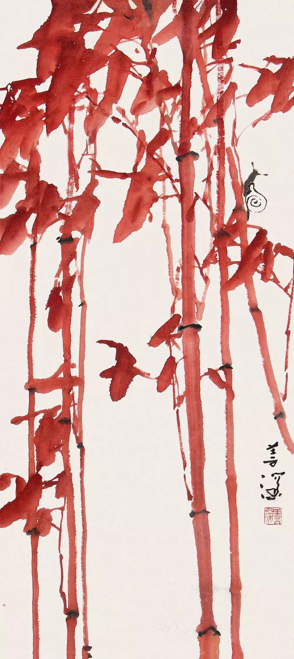 历代名家画朱竹