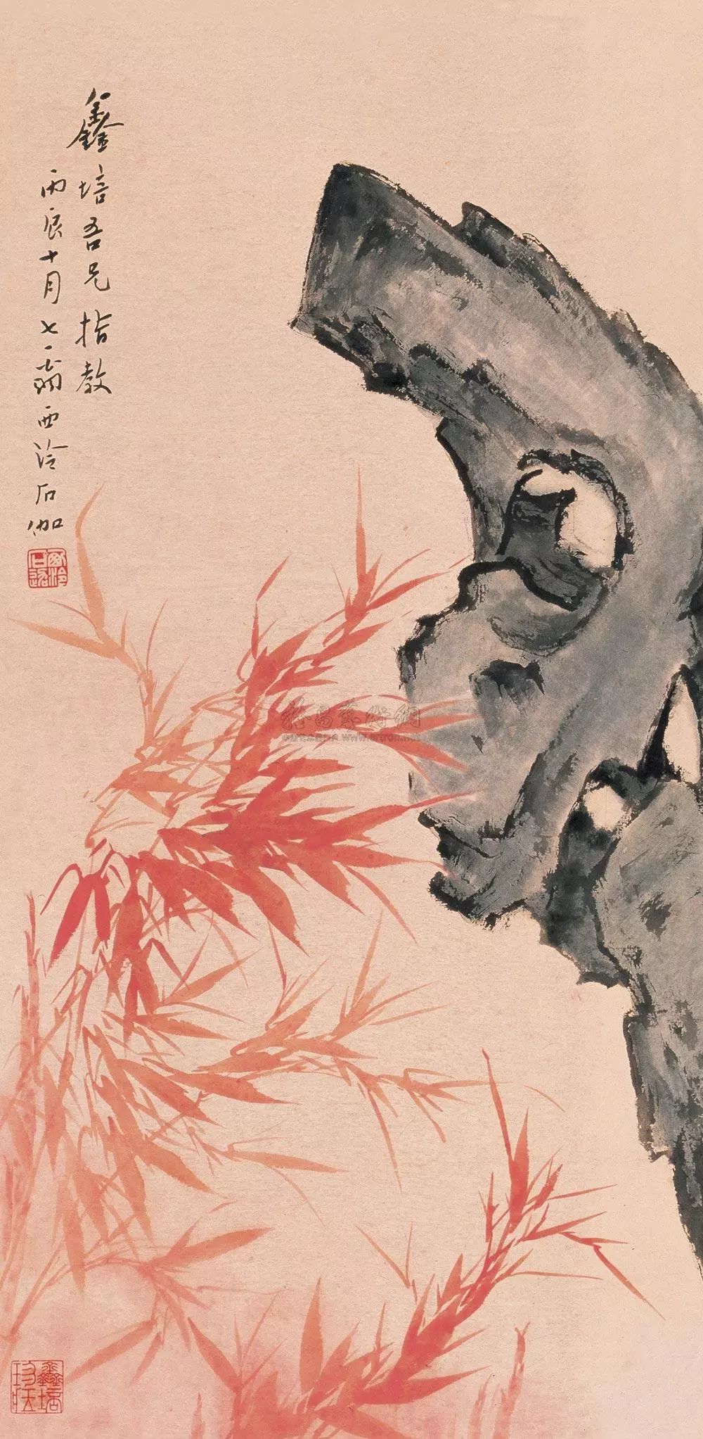 历代名家画朱竹