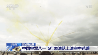 新加坡航展开幕 中国空军歼-10战机表演特技飞行