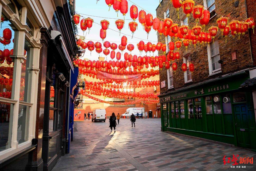 △伦敦唐人街上人烟稀少 图据《纽约时报》