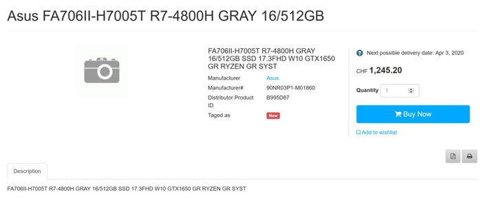 华硕新款游戏本售价曝光：R7 4800H+GTX 1650