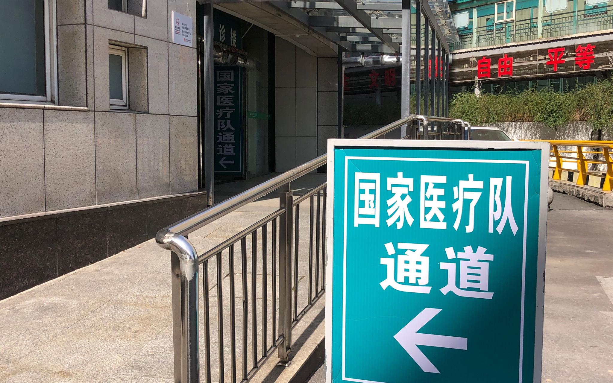 国家医疗队通道。新京报记者 向凯 摄