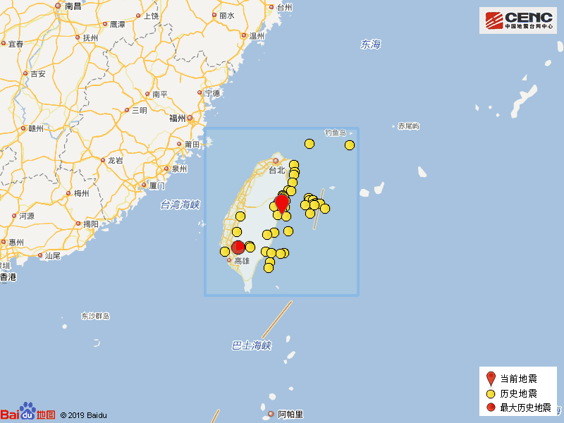 台湾花莲县海域发生3.8级地震