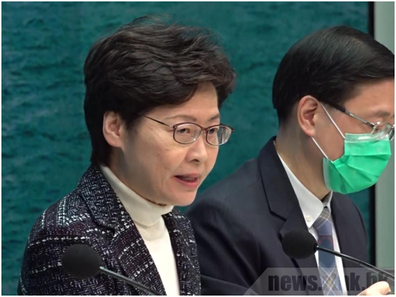2月5日,林郑月娥在记者会阐明疫情的相干情形。(图片泉源:港媒)