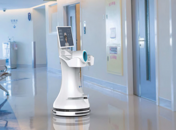 隔离病房陪伴机器人。图片来源：钛米机器人