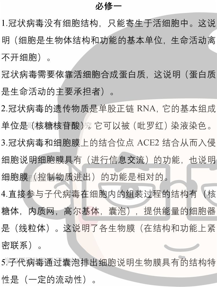 【重磅推出】新冠病毒相关高考考点及预测考题,强烈建议收藏!