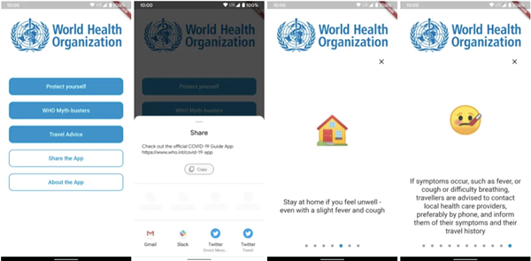 WHO推出官方疫情APP：推送新闻警报帮助自我诊断