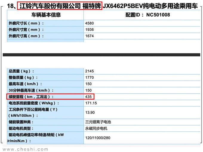 福特新款领界EV曝光 续航升级/耗电量更低