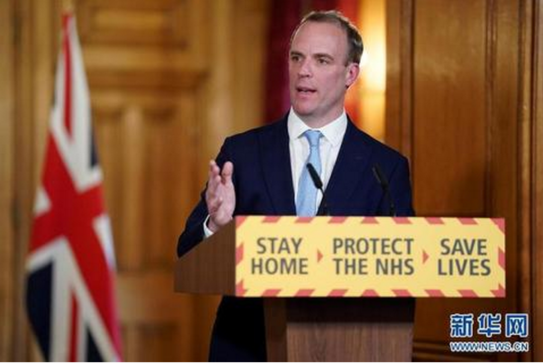 ▲英国外交大臣拉布。新华社发（英国首相府供图）