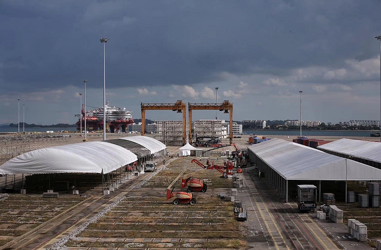 新加坡搭建第三个方舱医院 可容纳15000名患者