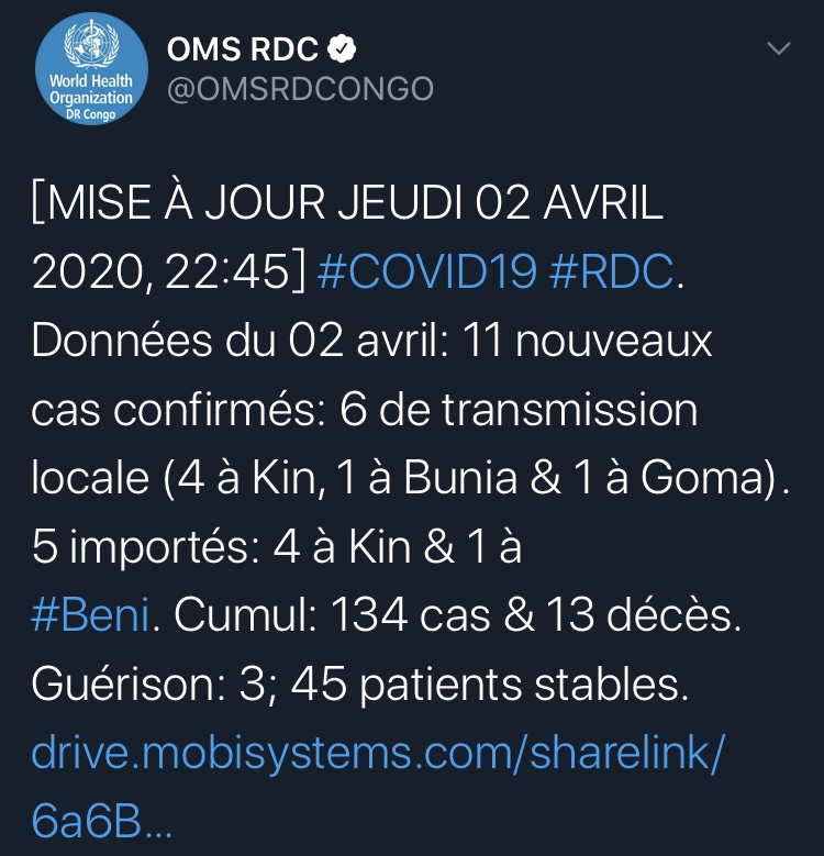 刚果(金)新增11例新冠肺炎确诊病例 累计确诊13