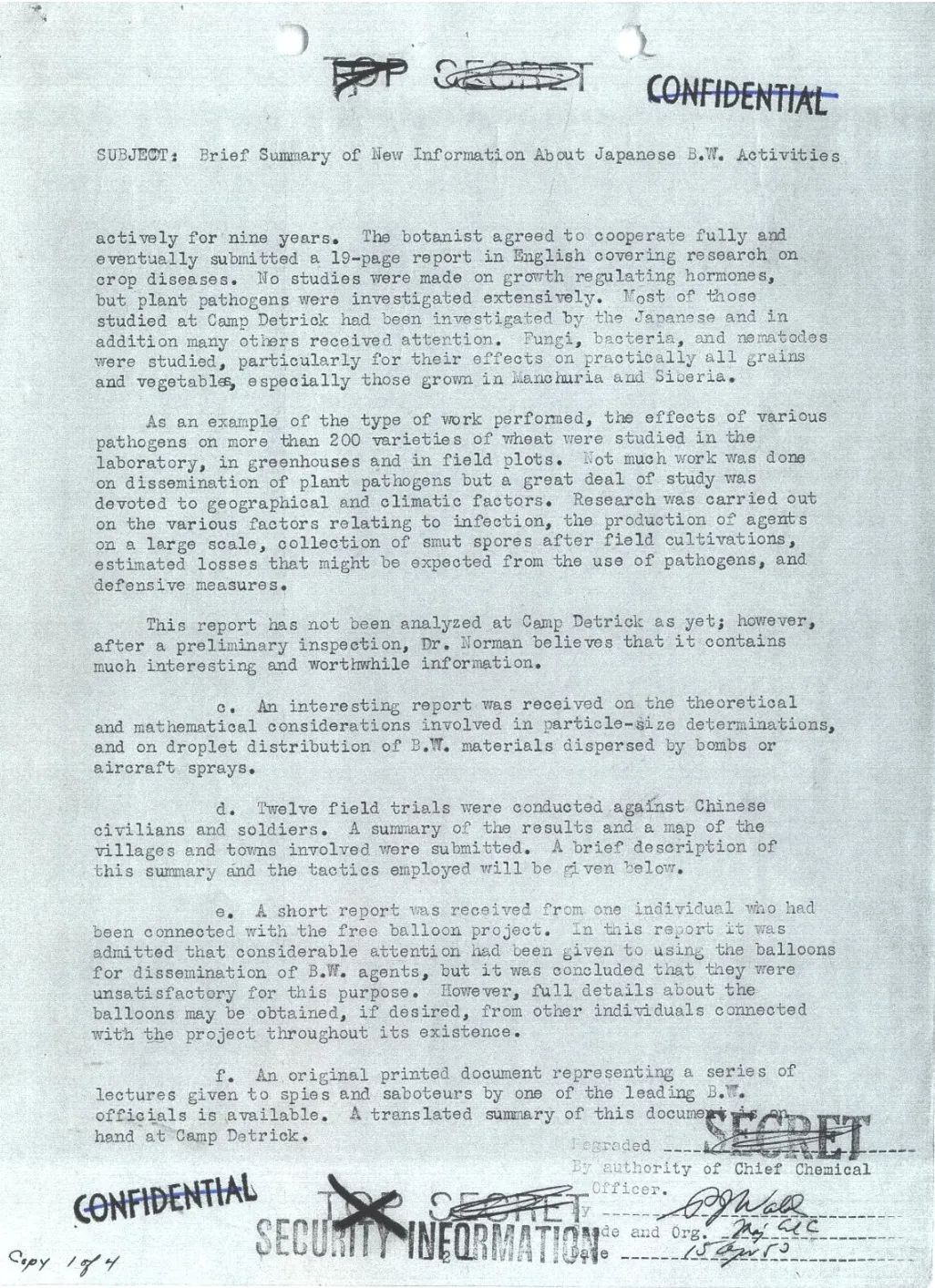 美军德特里克堡 和731部队有关系？