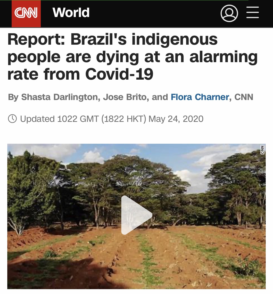 巴西原住民疫情中死亡速度惊人