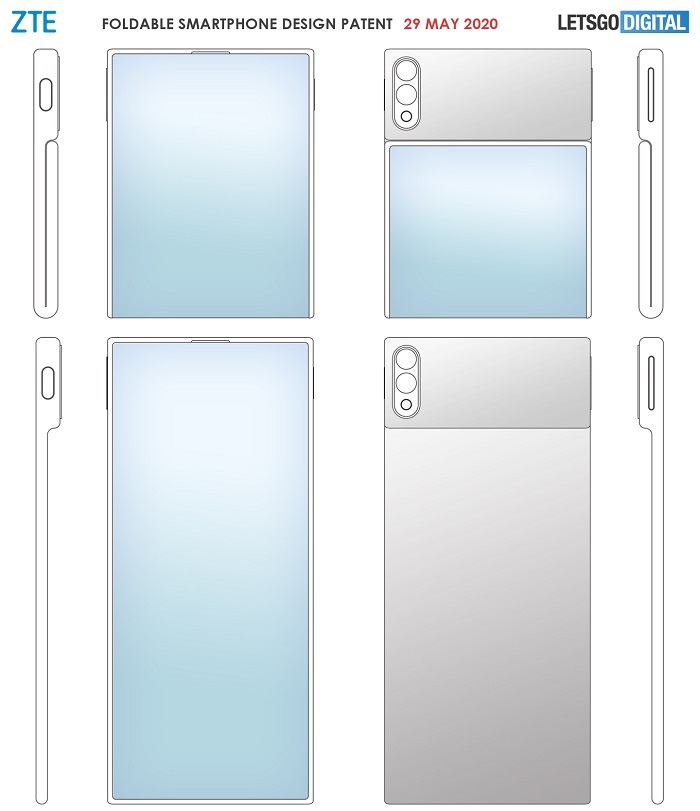 中兴折叠屏手机专利曝光：柔性屏翻盖式设计