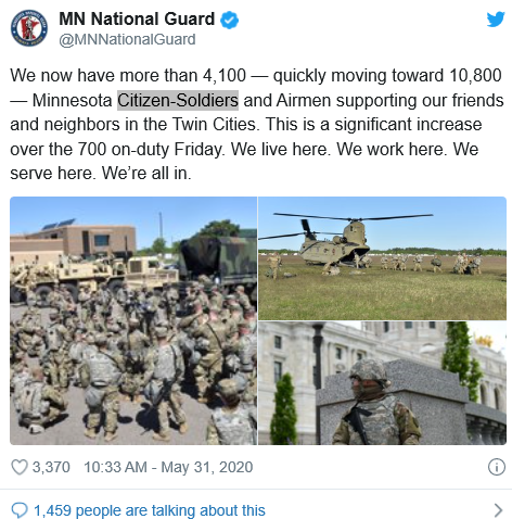 国民警卫队大规模出动！明尼苏达州部署上万人