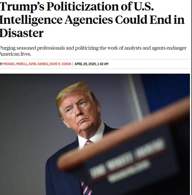 △《国会山报》5月2日刊文，质疑特朗普关于“病毒可能是武汉实验室不小心泄漏”的最新论调