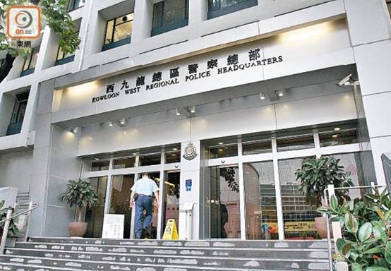 毒品观察科今早到西九龙总区反黑组办公室观察。(图源:香港“东网”)