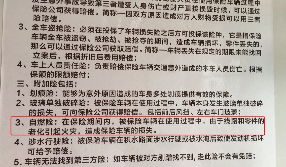 (国内某新能源车企保险部人员提供的附加险)