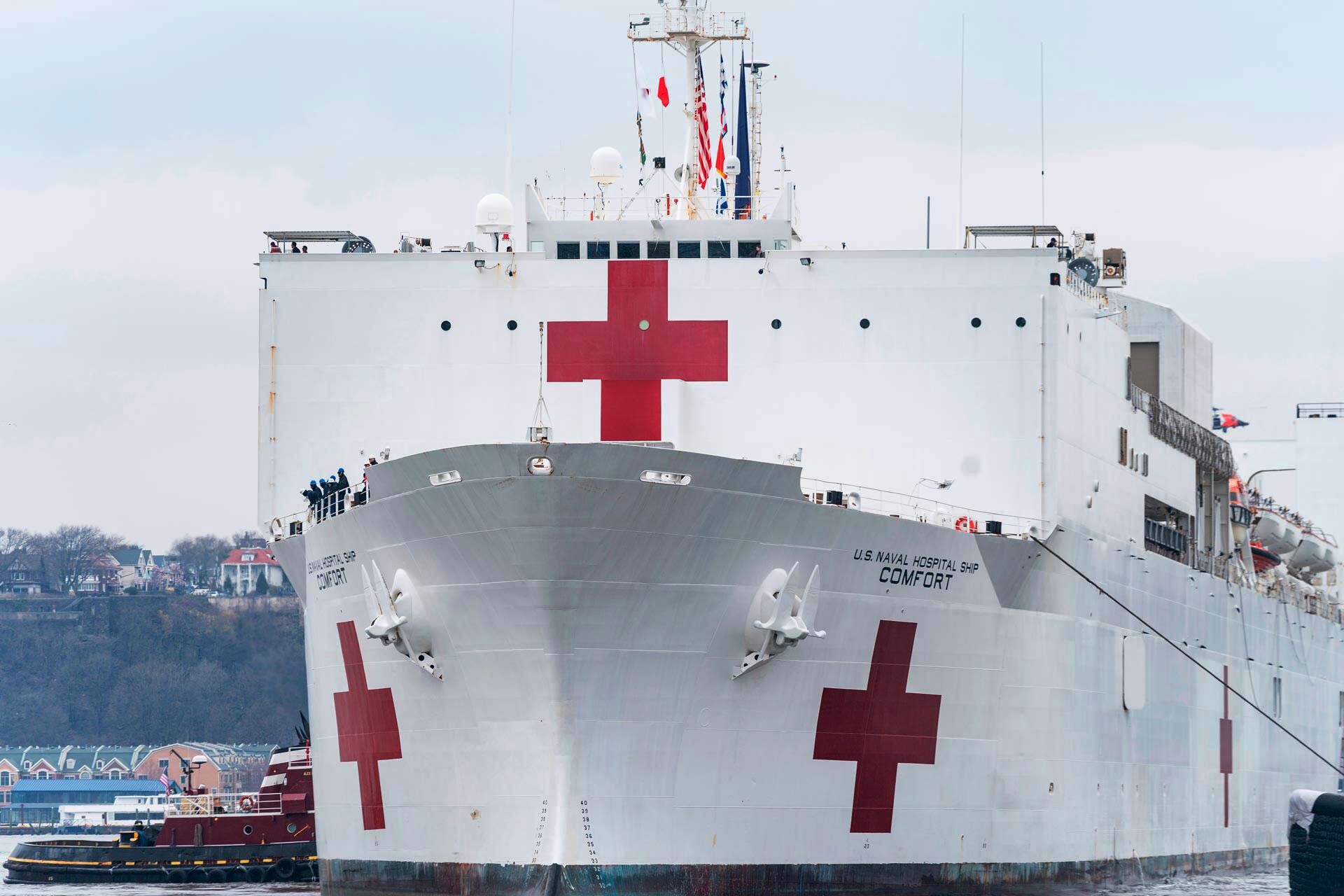 收治77名病患后 在洛杉矶的美军医院船停止接收