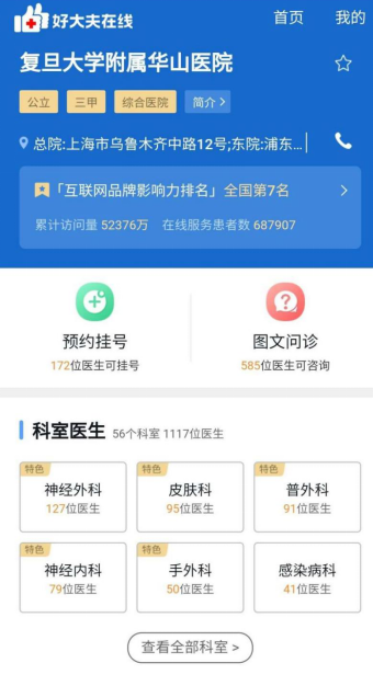 抗击疫情:华山医院近500名医生开通好大夫在线免费义诊