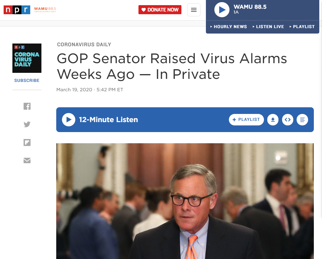 美参议员又曝丑闻，原来抛售股票的故事还没完