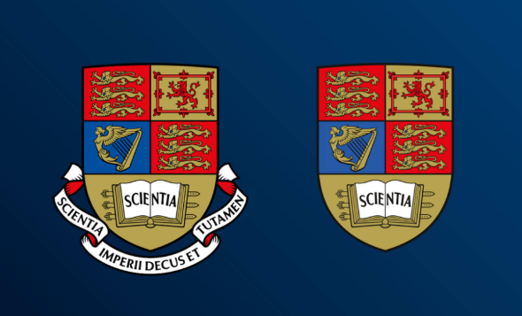 此前使用的校徽（左）、更新后的校徽（右）（图：帝国理工学院官网）