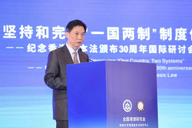 邓中华在研讨会上发言,来源:新华网