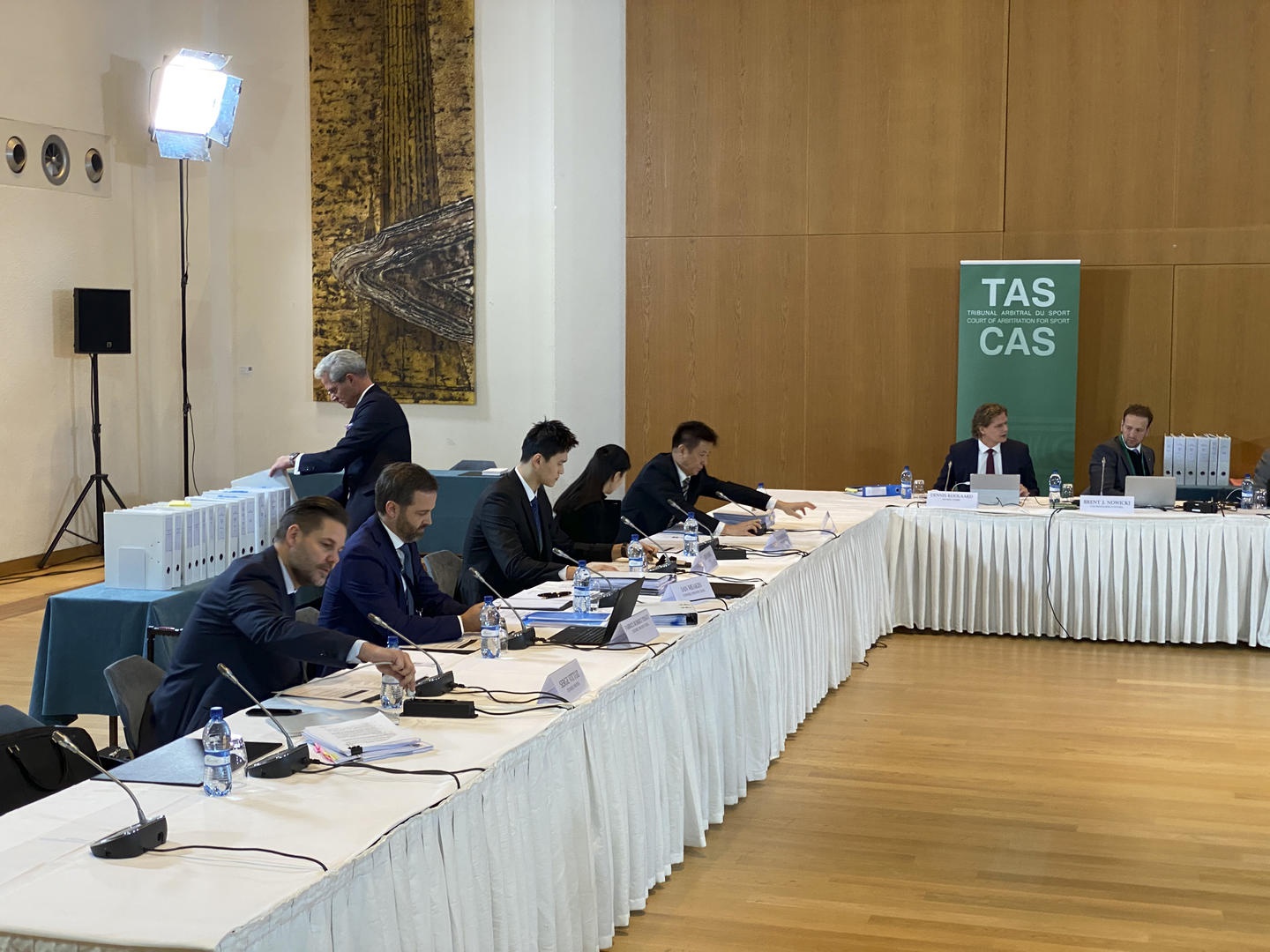 ▲2019年11月15日,国际体育仲裁庭孙杨公开听证会举行(图据:IC Photo)
